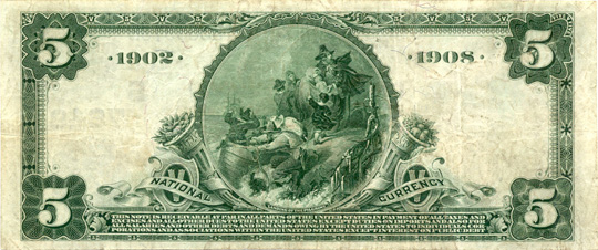 $5 Hamilton NB Chattanooga Ch7848 1902 DB back